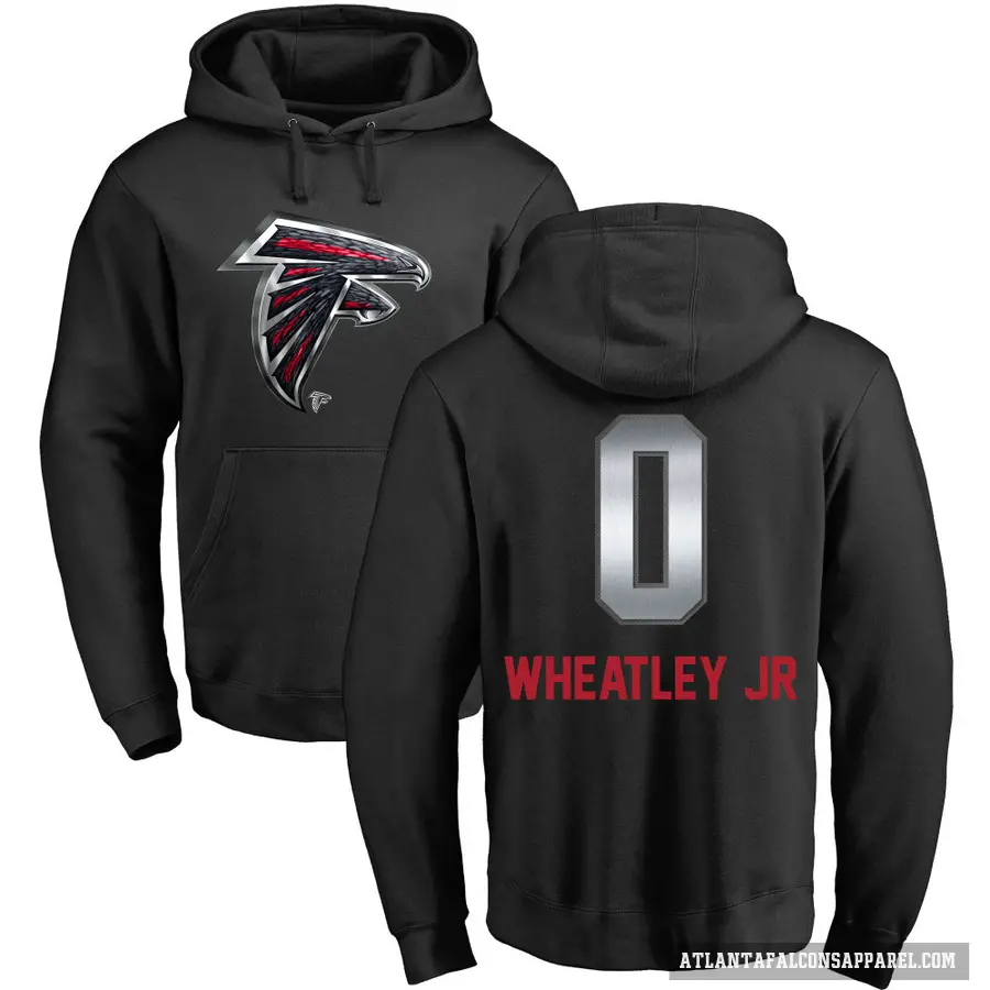 Men's ＃0 Tyrone Wheatley Jr. Atlanta Falcons Black Midnight Mascot Pullover Hoodie