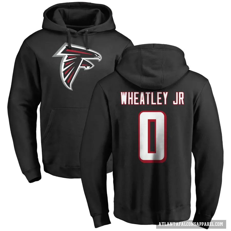 Men's ＃0 Tyrone Wheatley Jr. Atlanta Falcons Black Pro Line Logo Pullover Hoodie