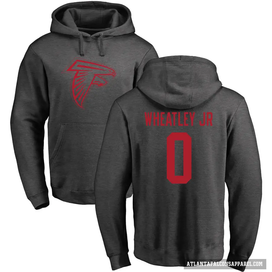 Men's ＃0 Tyrone Wheatley Jr. Atlanta Falcons Pro Line by Branded Ash One Color Pullover Hoodie