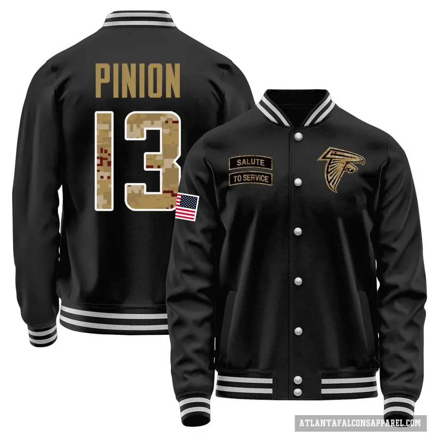 Men's ＃13 Bradley Pinion Atlanta Falcons Black Salute to Service Sideline Performance Jacket