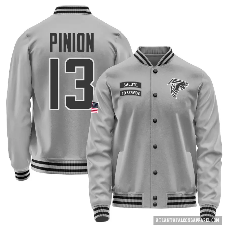 Men's ＃13 Bradley Pinion Atlanta Falcons Gray Salute to Service Performance Jacket