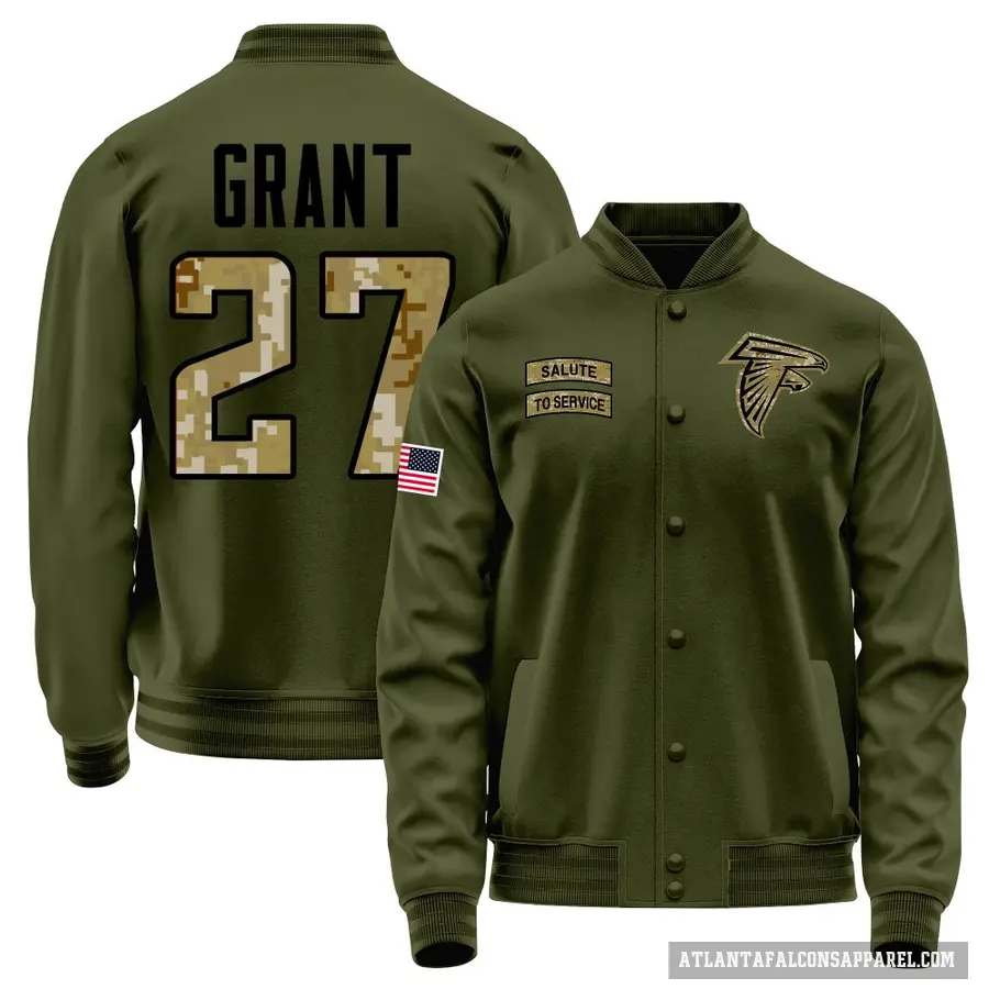 Men's ＃27 Richie Grant Atlanta Falcons Olive Salute to Service Sideline Performance Jacket