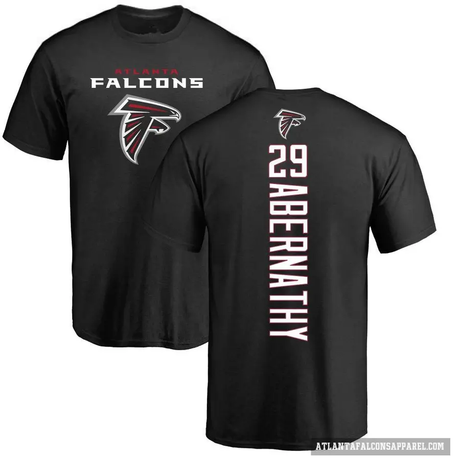 Men's ＃29 Micah Abernathy Atlanta Falcons Black Backer T-Shirt