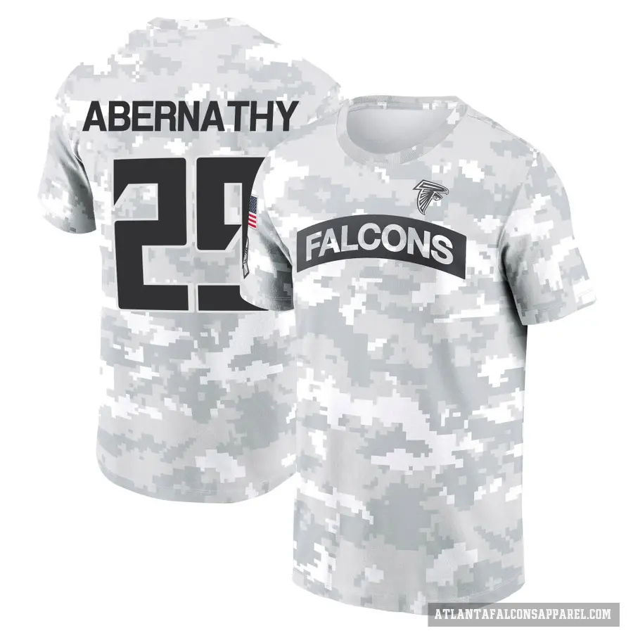 Men's ＃29 Micah Abernathy Atlanta Falcons Camo Arctic 2024 Salute to Service Performance T-Shirt