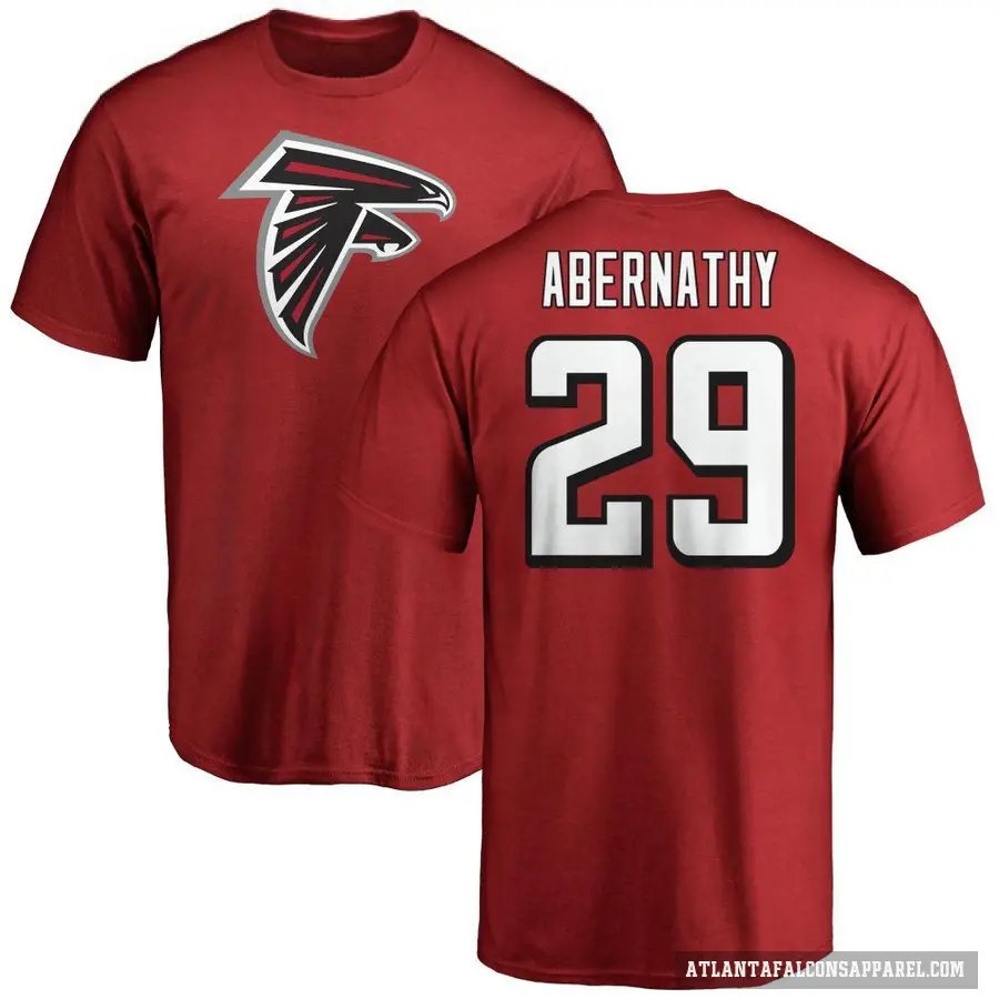 Men's ＃29 Micah Abernathy Atlanta Falcons Red Logo T-Shirt