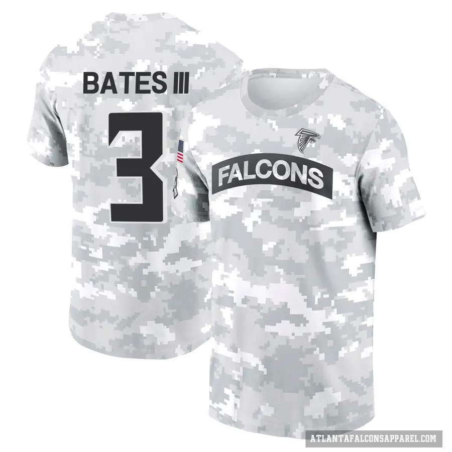 Men's ＃3 Jessie Bates III Atlanta Falcons Camo Arctic 2024 Salute to Service Performance T-Shirt