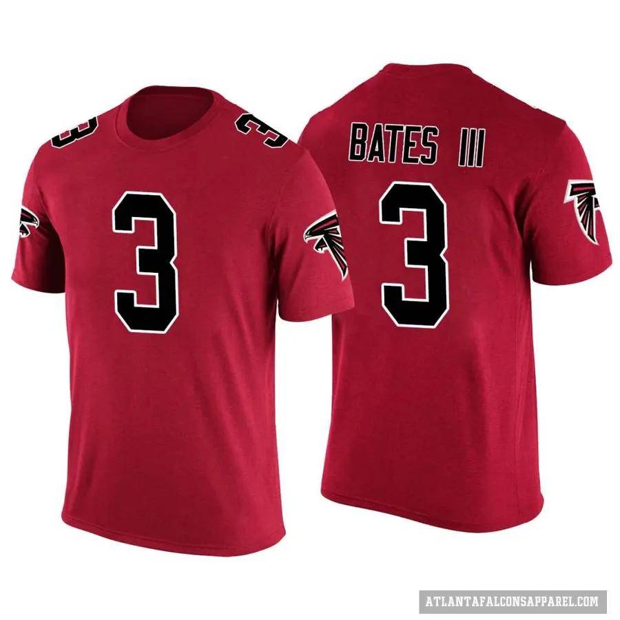 Men's ＃3 Jessie Bates III Atlanta Falcons Red Color Rush T-Shirt