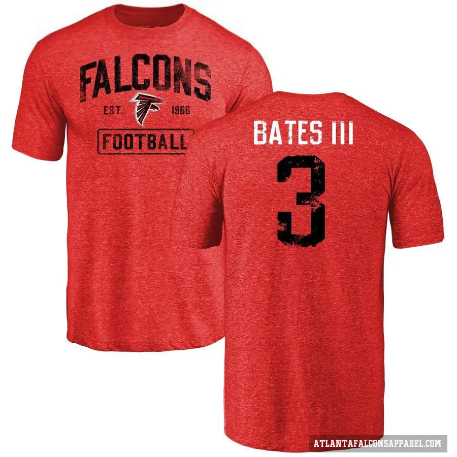 Men's ＃3 Jessie Bates III Atlanta Falcons Red Distressed T-Shirt