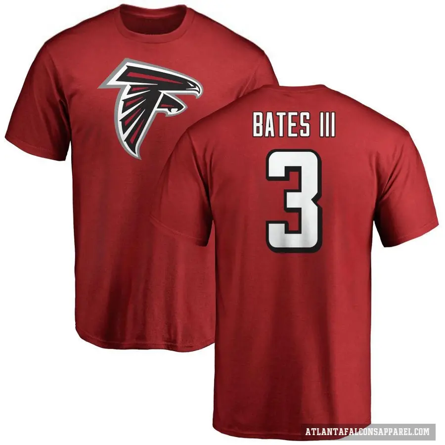 Men's ＃3 Jessie Bates III Atlanta Falcons Red Logo T-Shirt