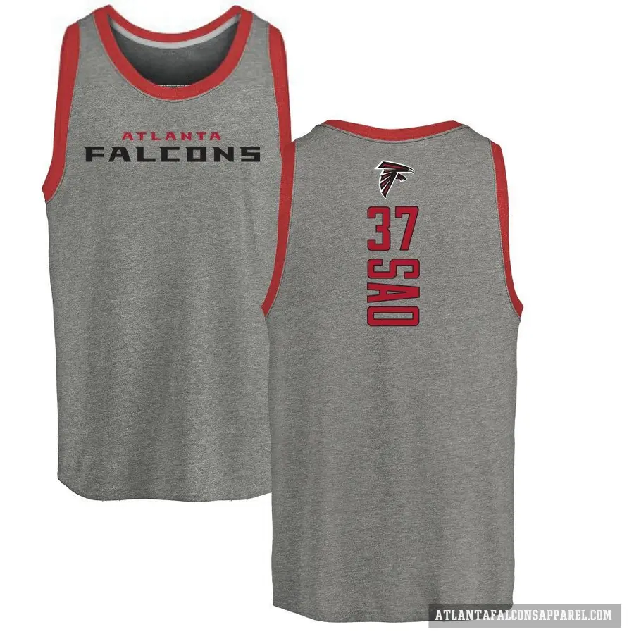 Men's ＃37 Anthony Sao Atlanta Falcons Ash Backer Tank Top