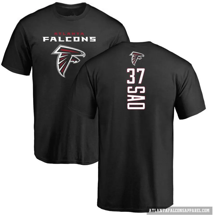 Men's ＃37 Anthony Sao Atlanta Falcons Black Backer T-Shirt