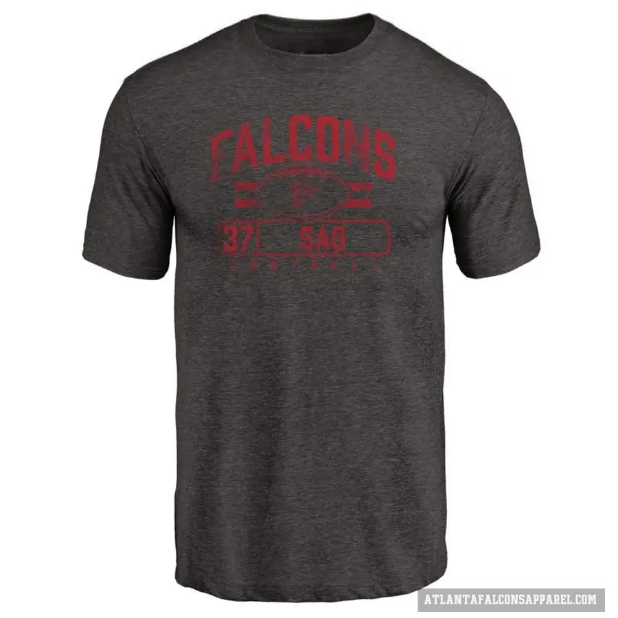 Men's ＃37 Anthony Sao Atlanta Falcons Black Flanker T-Shirt