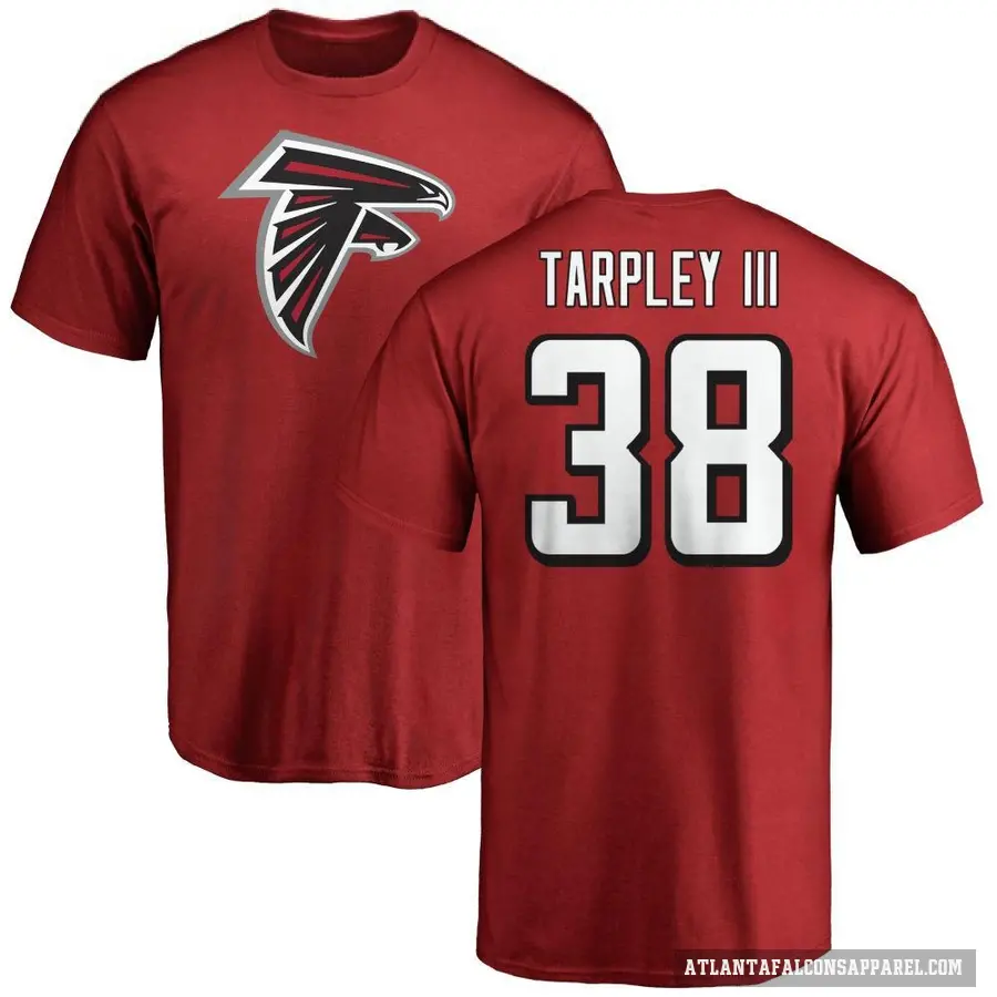 Men's ＃38 Tre Tarpley III Atlanta Falcons Red Logo T-Shirt