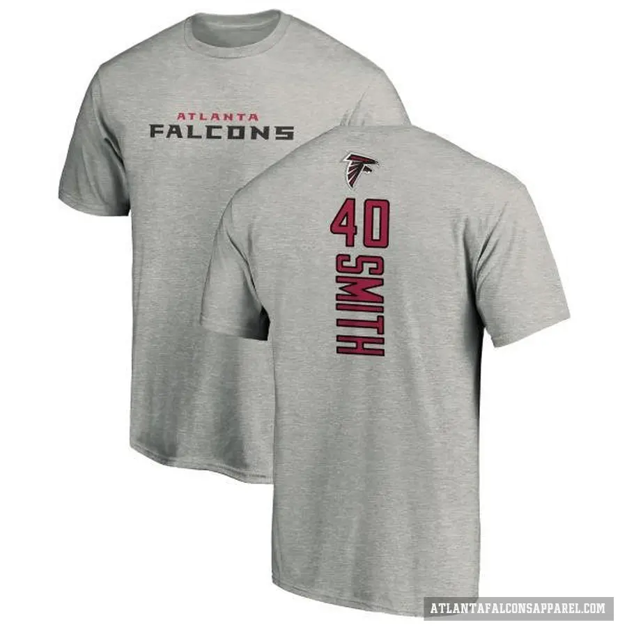 Men's ＃40 Keith Smith Atlanta Falcons Ash Backer T-Shirt