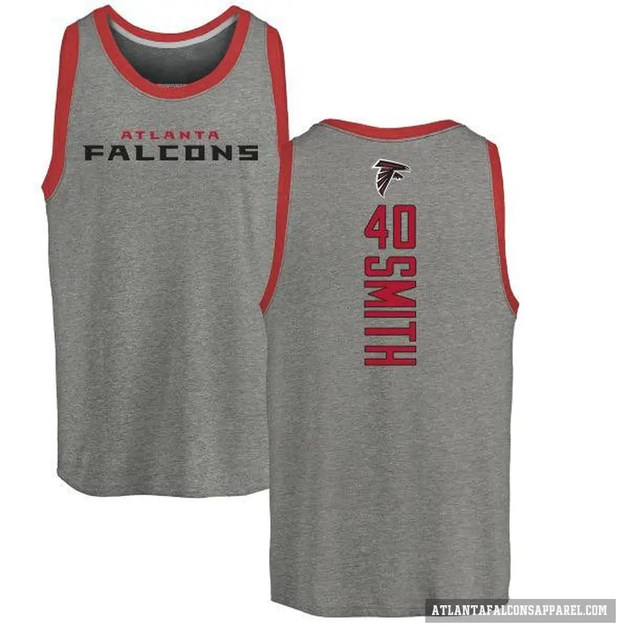 Men's ＃40 Keith Smith Atlanta Falcons Ash Backer Tank Top