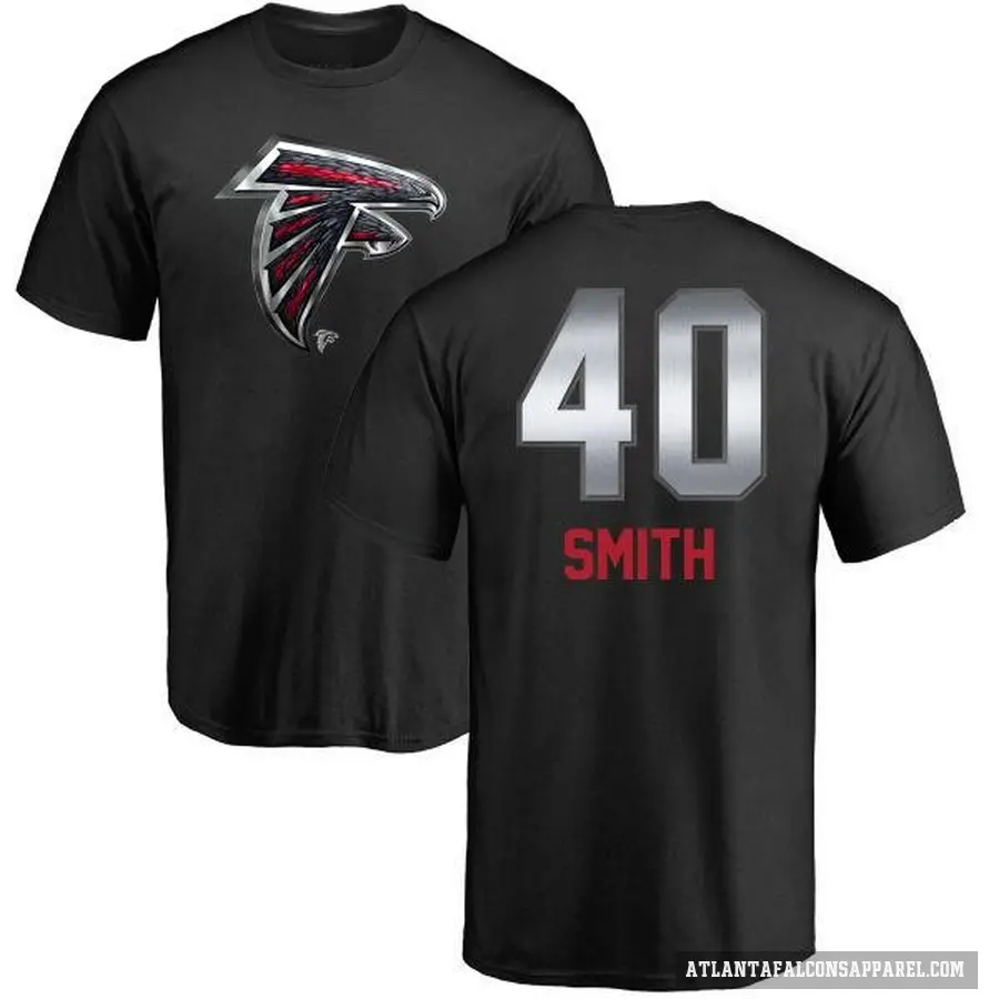 Men's ＃40 Keith Smith Atlanta Falcons Black Midnight Mascot T-Shirt