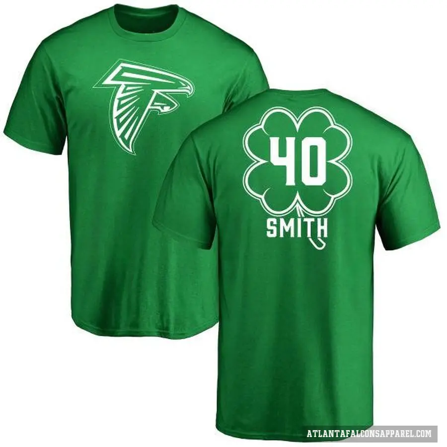 Men's ＃40 Keith Smith Atlanta Falcons Green St. Patrick's Day T-Shirt