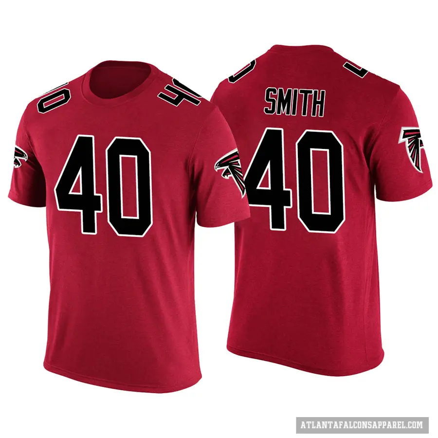 Men's ＃40 Keith Smith Atlanta Falcons Red Color Rush T-Shirt