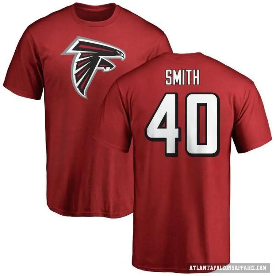 Men's ＃40 Keith Smith Atlanta Falcons Red Logo T-Shirt