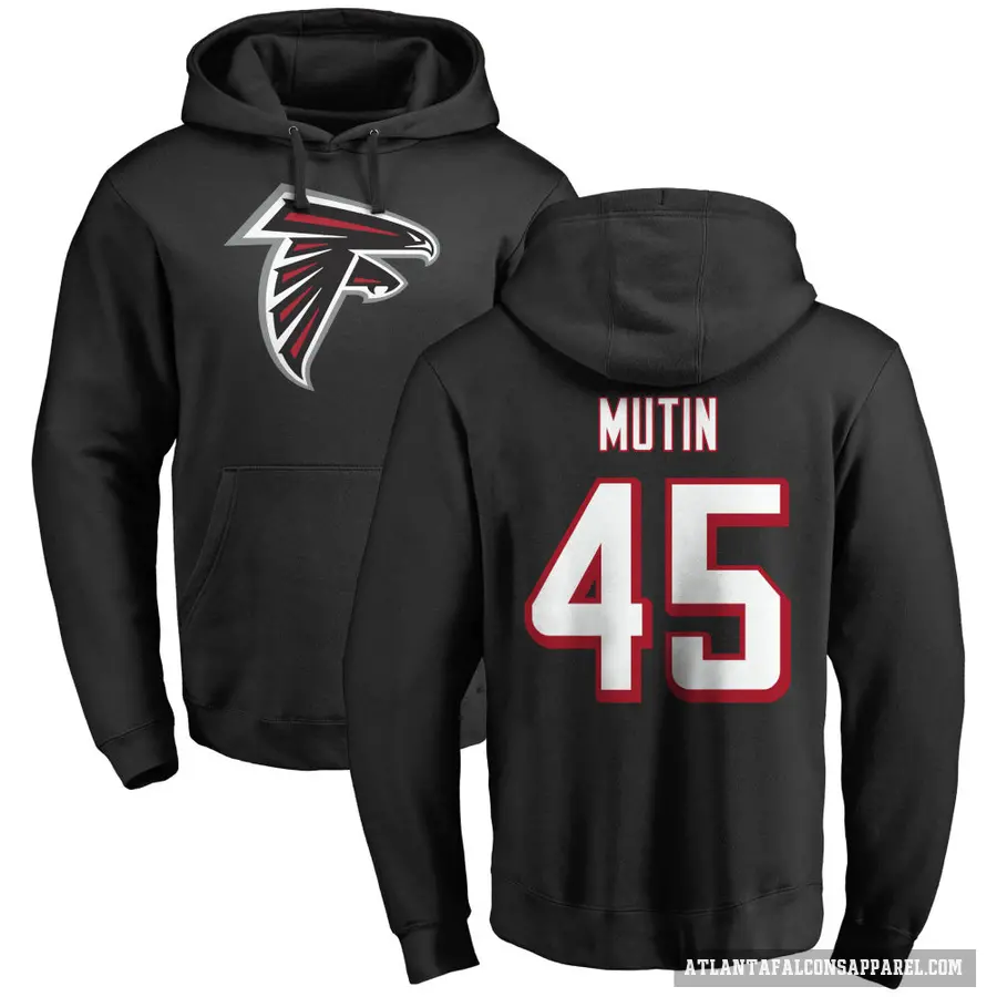 Men's ＃45 Donavan Mutin Atlanta Falcons Black Pro Line Logo Pullover Hoodie