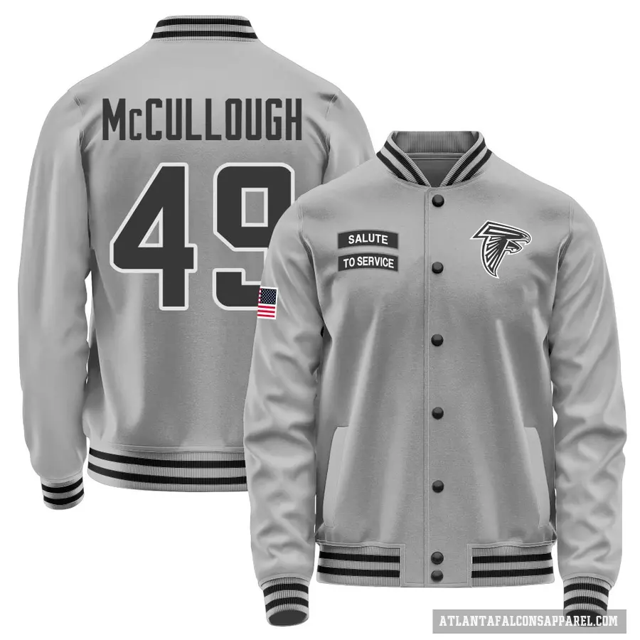 Men's ＃49 Liam McCullough Atlanta Falcons Gray Salute to Service Performance Jacket