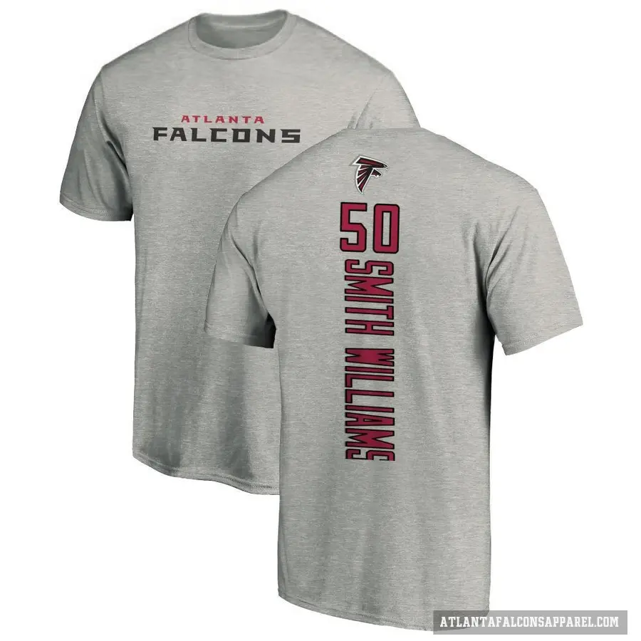 Men's ＃50 James Smith-Williams Atlanta Falcons Ash Backer T-Shirt