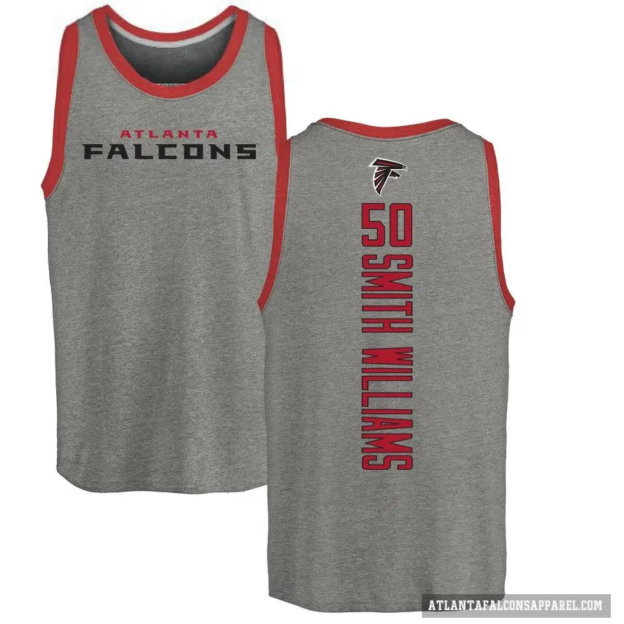 Men's ＃50 James Smith-Williams Atlanta Falcons Ash Backer Tank Top