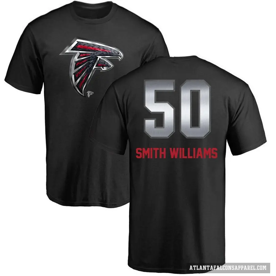 Men's ＃50 James Smith-Williams Atlanta Falcons Black Midnight Mascot T-Shirt