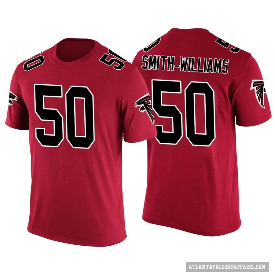 Men's ＃50 James Smith-Williams Atlanta Falcons Red Color Rush T-Shirt