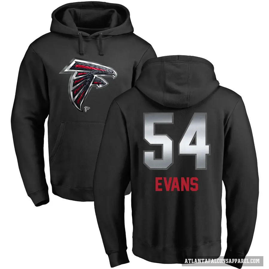 Men's ＃54 Rashaan Evans Atlanta Falcons Black Midnight Mascot Pullover Hoodie