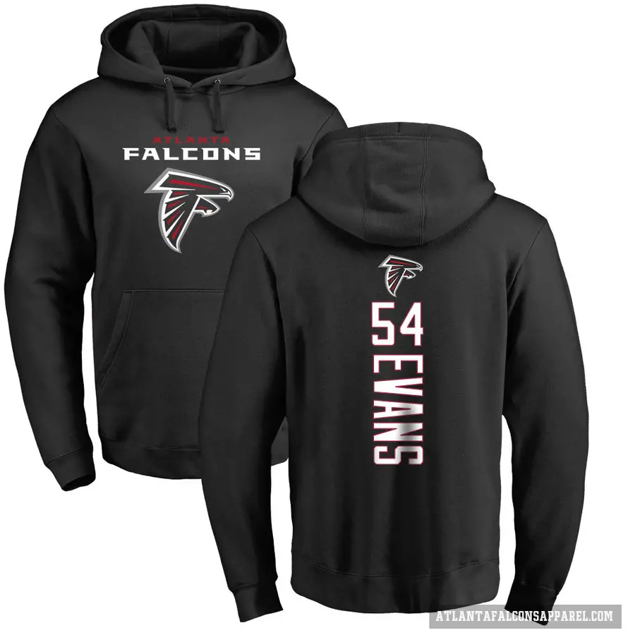 Men's ＃54 Rashaan Evans Atlanta Falcons Black Pro Line Backer Pullover Hoodie