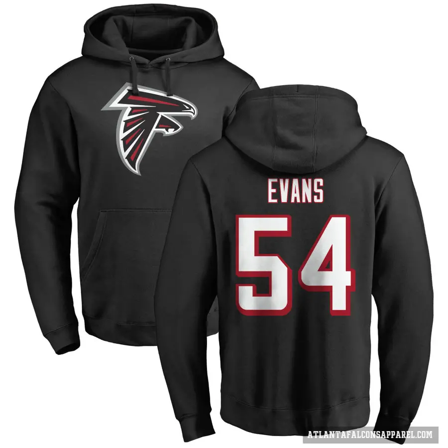 Men's ＃54 Rashaan Evans Atlanta Falcons Black Pro Line Logo Pullover Hoodie