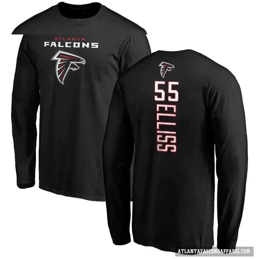 Men's ＃55 Kaden Elliss Atlanta Falcons Black Backer Long Sleeve T-Shirt