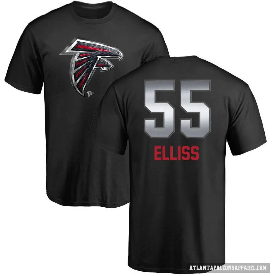 Men's ＃55 Kaden Elliss Atlanta Falcons Black Midnight Mascot T-Shirt