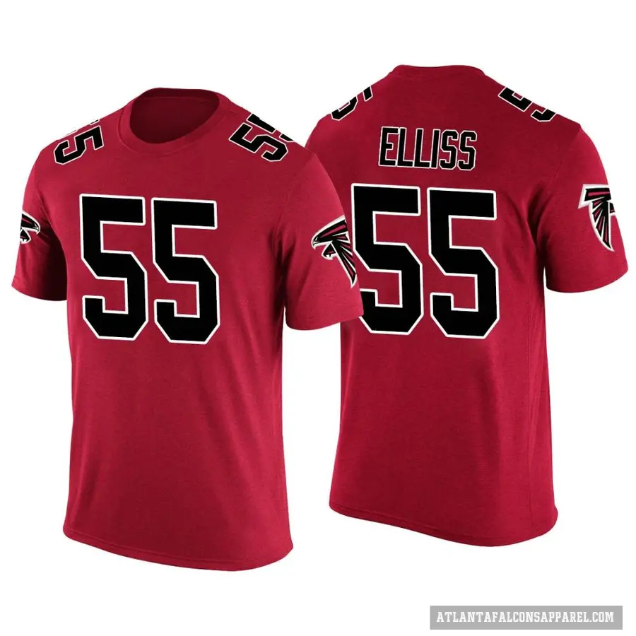 Men's ＃55 Kaden Elliss Atlanta Falcons Red Color Rush T-Shirt