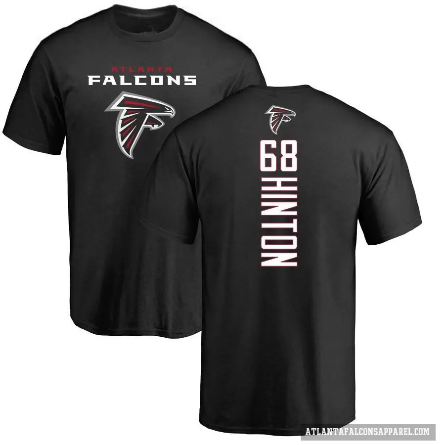 Men's ＃68 Kyle Hinton Atlanta Falcons Black Backer T-Shirt