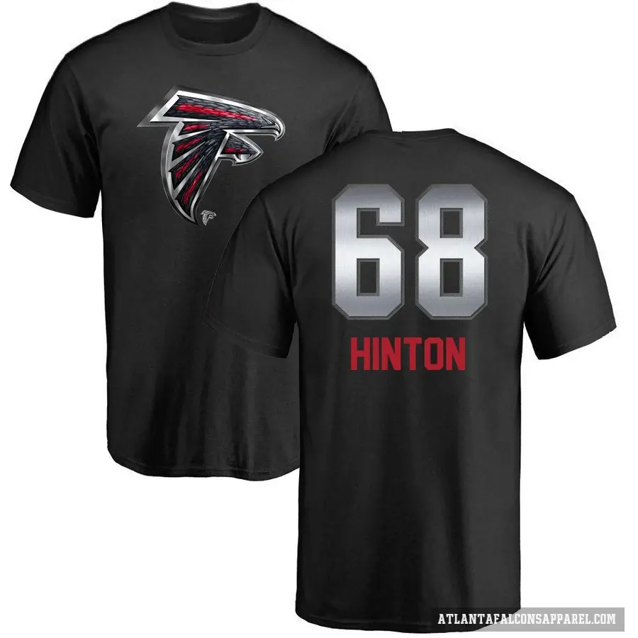 Men's ＃68 Kyle Hinton Atlanta Falcons Black Midnight Mascot T-Shirt