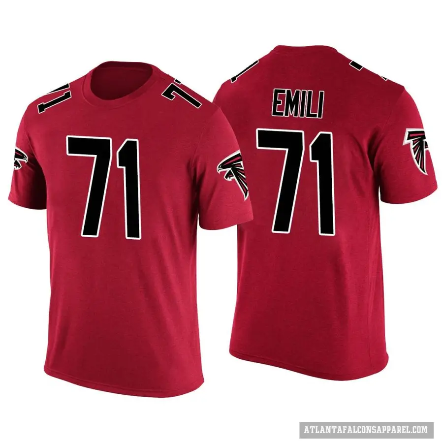 Men's ＃71 Prince Emili Atlanta Falcons Red Color Rush T-Shirt