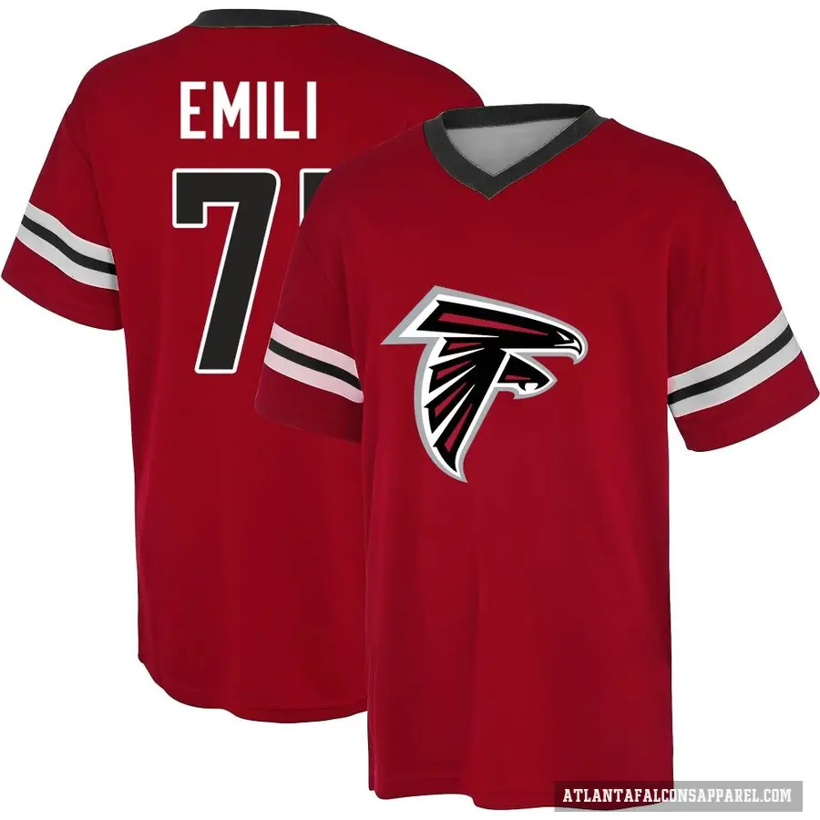 Men's ＃71 Prince Emili Atlanta Falcons Red Game Day V-Neck T-Shirt