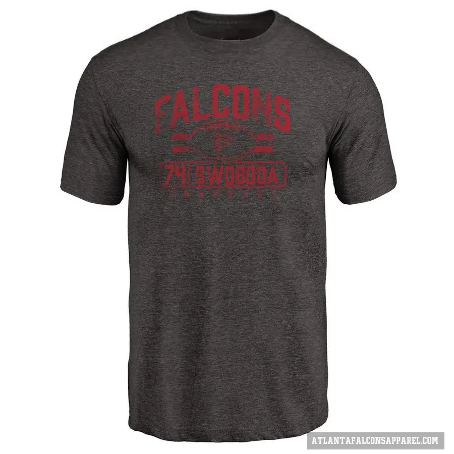 Men's ＃74 Ryan Swoboda Atlanta Falcons Black Flanker T-Shirt