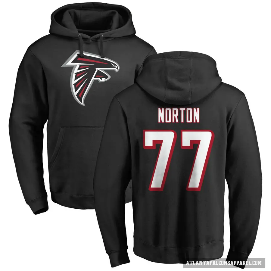 Men's ＃77 Storm Norton Atlanta Falcons Black Pro Line Logo Pullover Hoodie