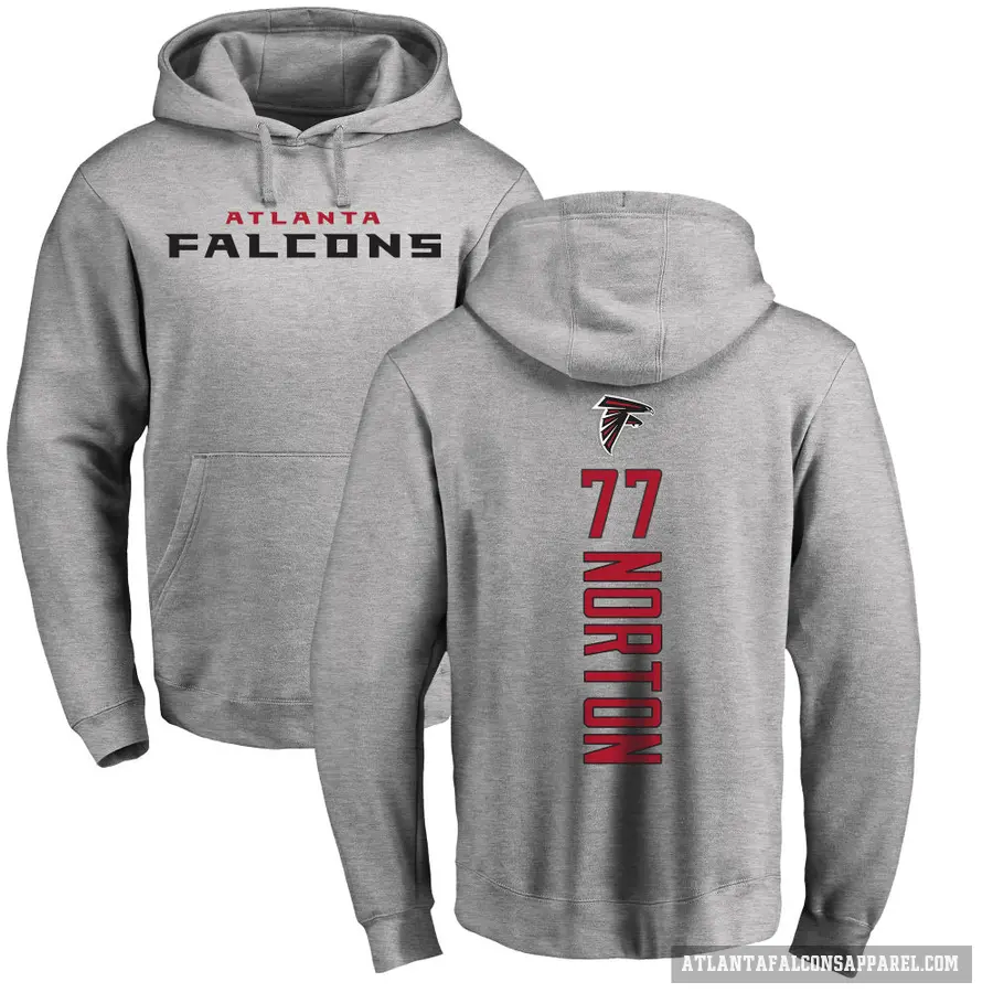 Men's ＃77 Storm Norton Atlanta Falcons Pro Line Ash Backer Pullover Hoodie