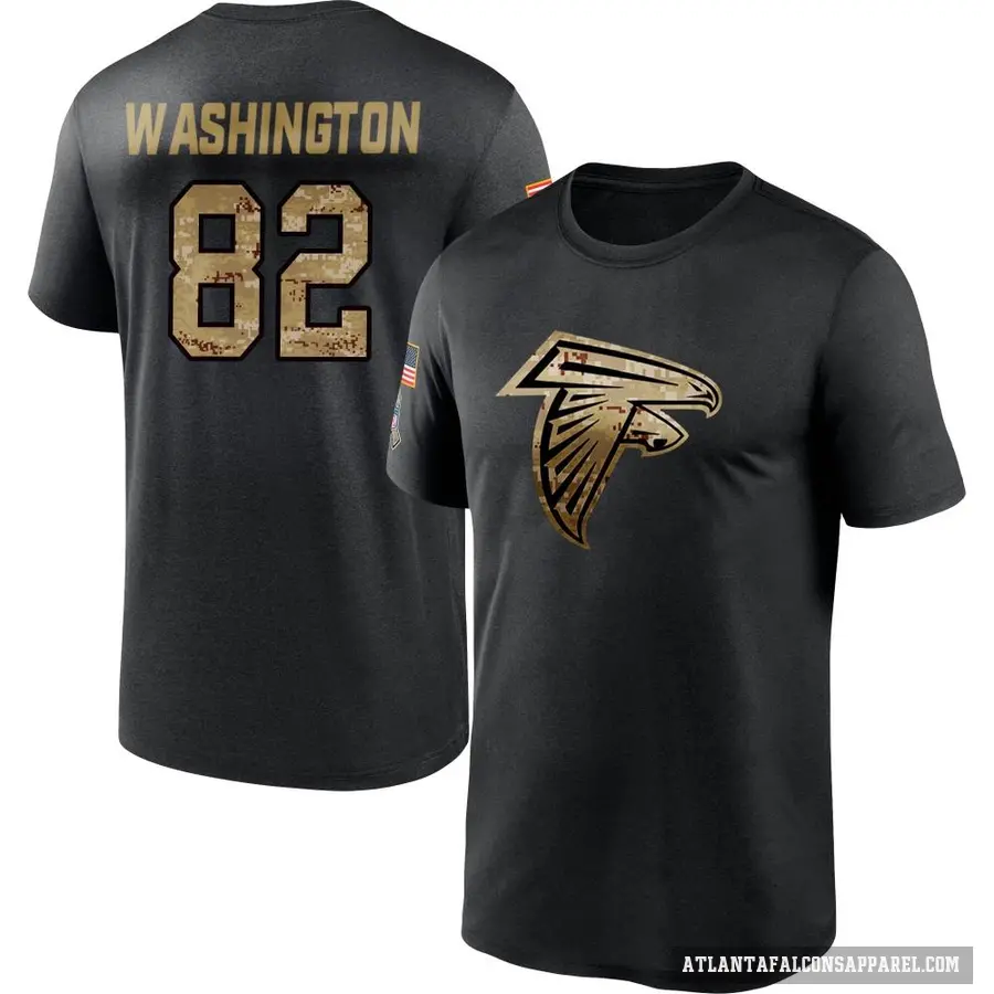 Men's ＃82 Casey Washington Atlanta Falcons Black 2020 Salute To Service Performance T-Shirt