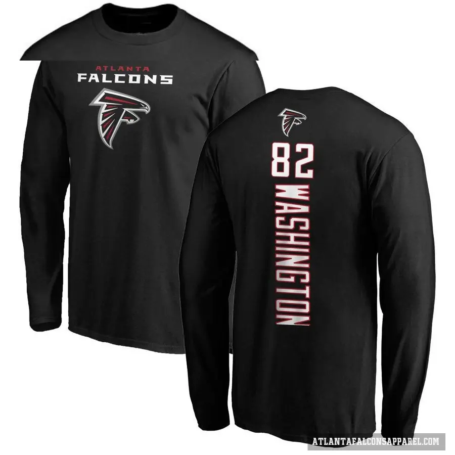 Men's ＃82 Casey Washington Atlanta Falcons Black Backer Long Sleeve T-Shirt