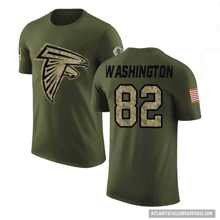 Men's ＃82 Casey Washington Atlanta Falcons Olive Salute to Service T-Shirt