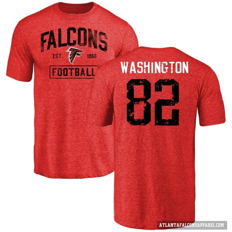 Men's ＃82 Casey Washington Atlanta Falcons Red Distressed T-Shirt