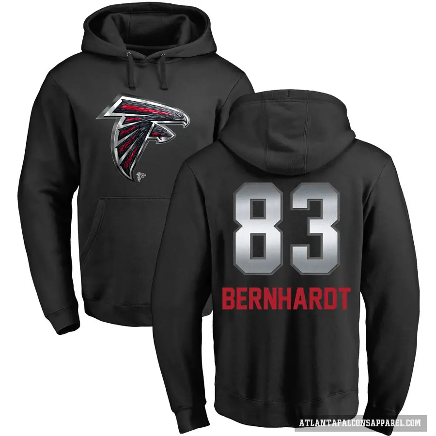 Men's ＃83 Jared Bernhardt Atlanta Falcons Black Midnight Mascot Pullover Hoodie