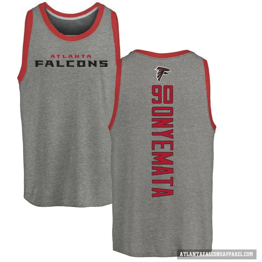 Men's ＃90 David Onyemata Atlanta Falcons Ash Backer Tank Top