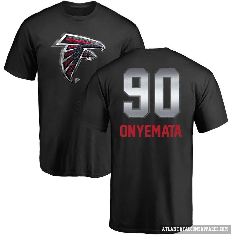 Men's ＃90 David Onyemata Atlanta Falcons Black Midnight Mascot T-Shirt