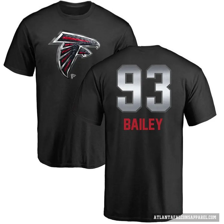 Men's ＃93 Allen Bailey Atlanta Falcons Black Midnight Mascot T-Shirt